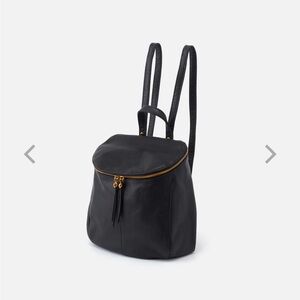 HOBO River Backpack in black pebbled leather